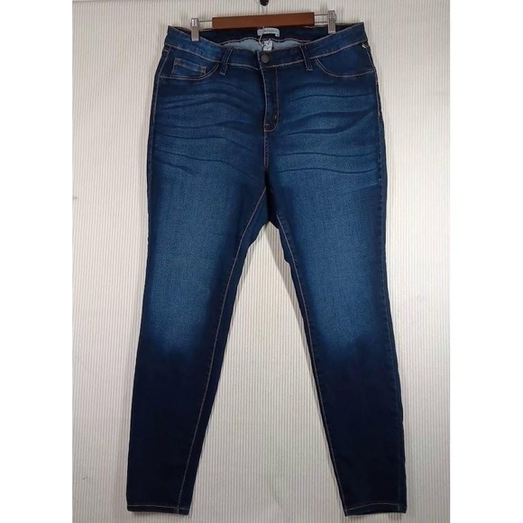 Refuge Plus Jeans Womens 20 Blue Skinny Stretch Denim Mid Rise Jeggings Casual - Picture 1 of 8